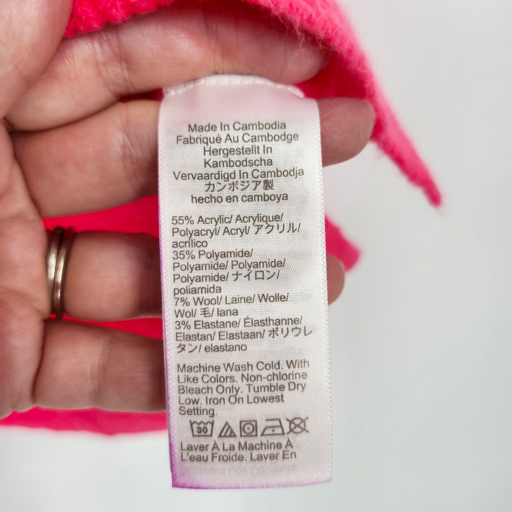 J.Crew Womens Hot Pink Extra-Soft Crewneck Wool Blend Sweater Size M Preppy Cozy - Picture 4 of 9